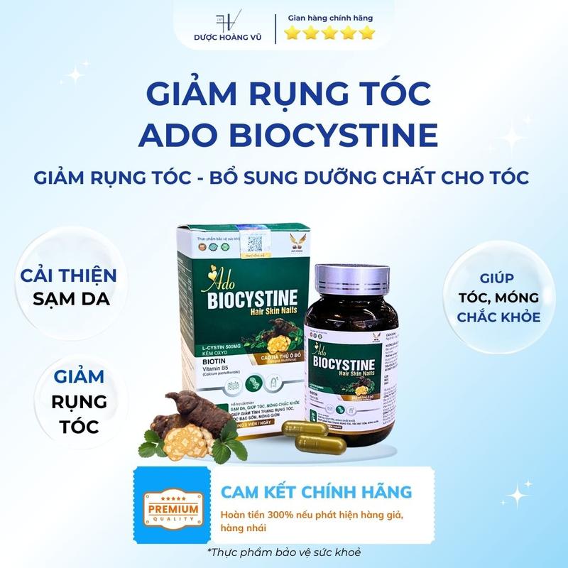   DHV  Giảm tình trạng rụng tóc tóc bạc sớm móng giòn ADO BIOCYSTINE | Hỗ trợ cải thiện sạm da giúp móng tóc chắc khỏe. | Hộp 30 viên 
