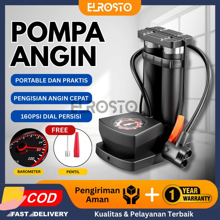 Gambar ELROSTO Pompa Angin Kaki Portable 160 PSI Pompa Ban Mobil Motor Sepeda Injak High Pressure dari Elrosto Kota Surabaya Tokopedia