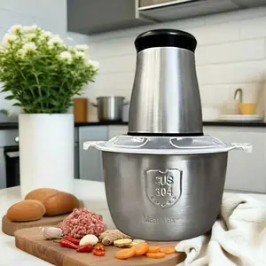 Blender Penggiling Daging Chopper Meat Grinder Stainless 2 Liter Serbaguna Penggiling Multifungsi
