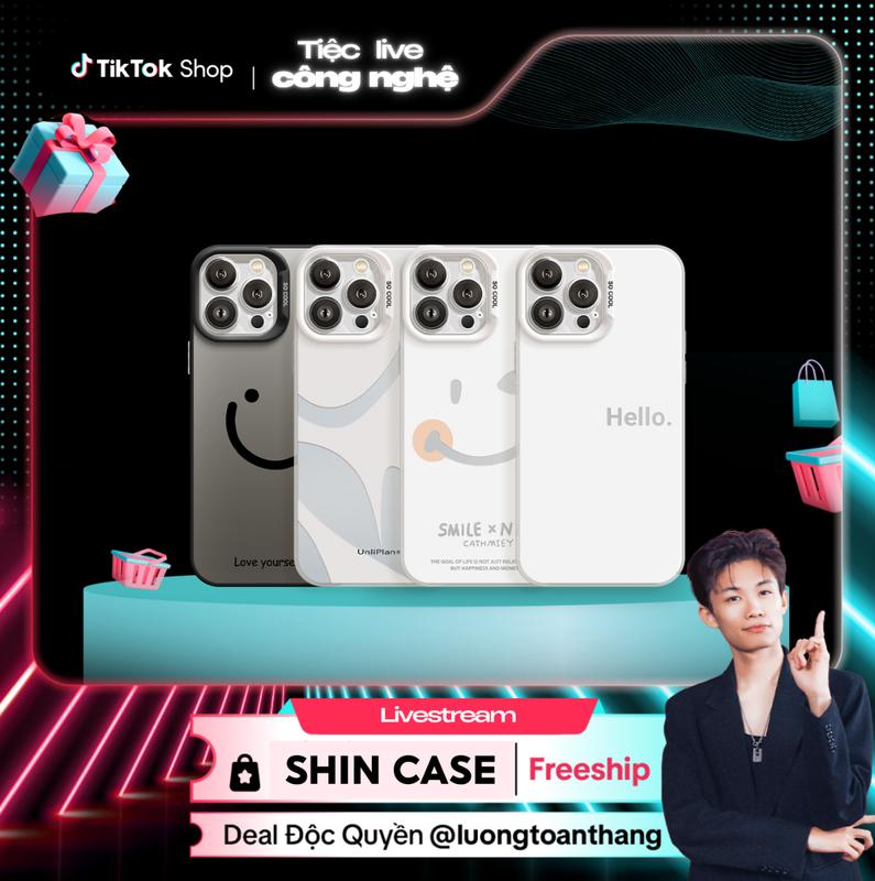 [Shin Case X LuongToanThang712] Ốp Lưng iPhone Mặt Cười Happy IMD Cứng Nhám, Chống Sốc, Bảo Vệ Camera - iP 6/7/8/Plus/X/XS/XR/11/12/13/14/15/16/17/Pro/Max