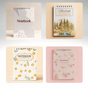 Notebook Saku-Catatan Simple dengan Desain Bunga dan Pemandangan Hutan Notebook Catatan Saku Simple
