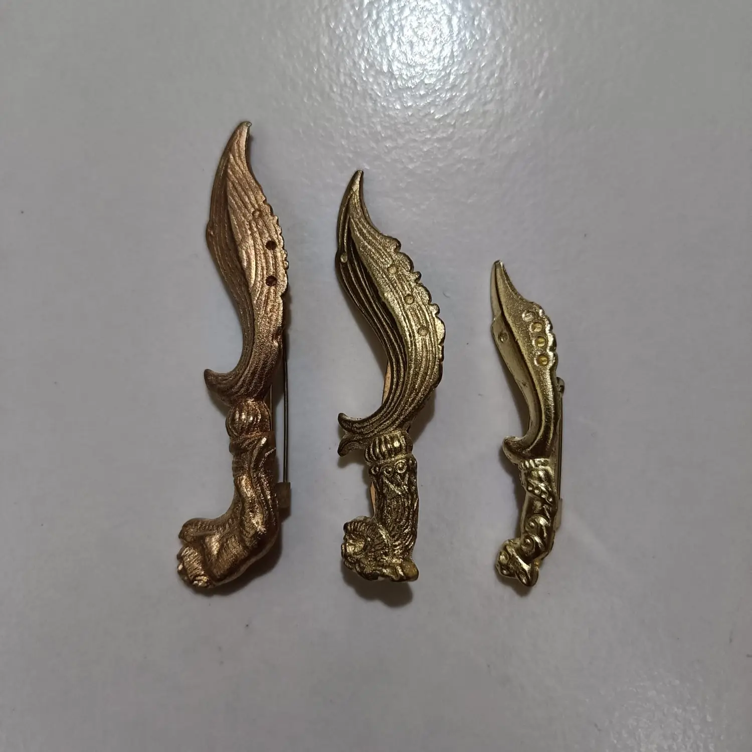 Peniti Pin Bros Kujang warna Emas Anti Karat - Varian Ukuran 8cm 7cm 5.5cm