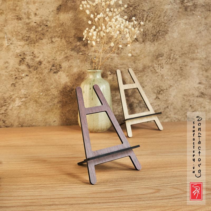 Chân đế gỗ giá đỡ điện thoại tranh ảnh decor trang trí 15x10cm phong cách tối giản cho bàn làm việc GNG