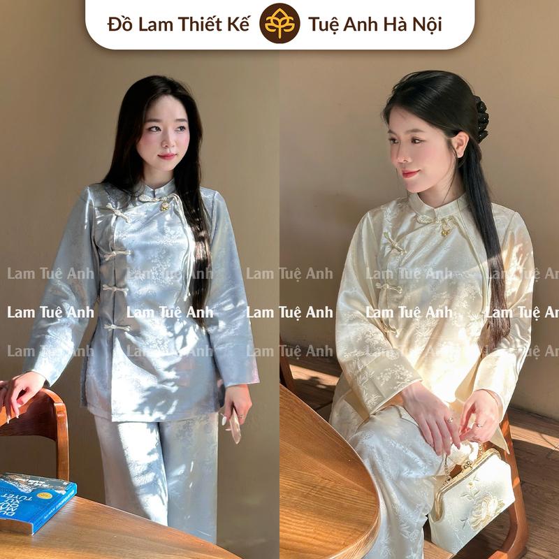   Kim Trúc  Pháp Phục đồ lam đi chùa mix charm bình an vải lụa mềm mát sang trọng 