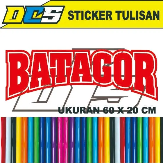 CUTTING STICKER TULISAN BATAGOR STICKER TEMPELAN UNTUK NAMA JUALAN DI GEROBAK DAN TALASE KACA BERBAHAN SKOTLAIT
