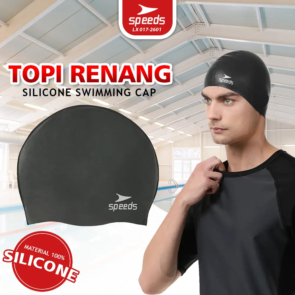 Topi Renang Dewasa Anak / Silicone Swim Cap / Penutup Kepala Renang All Size 017-2601