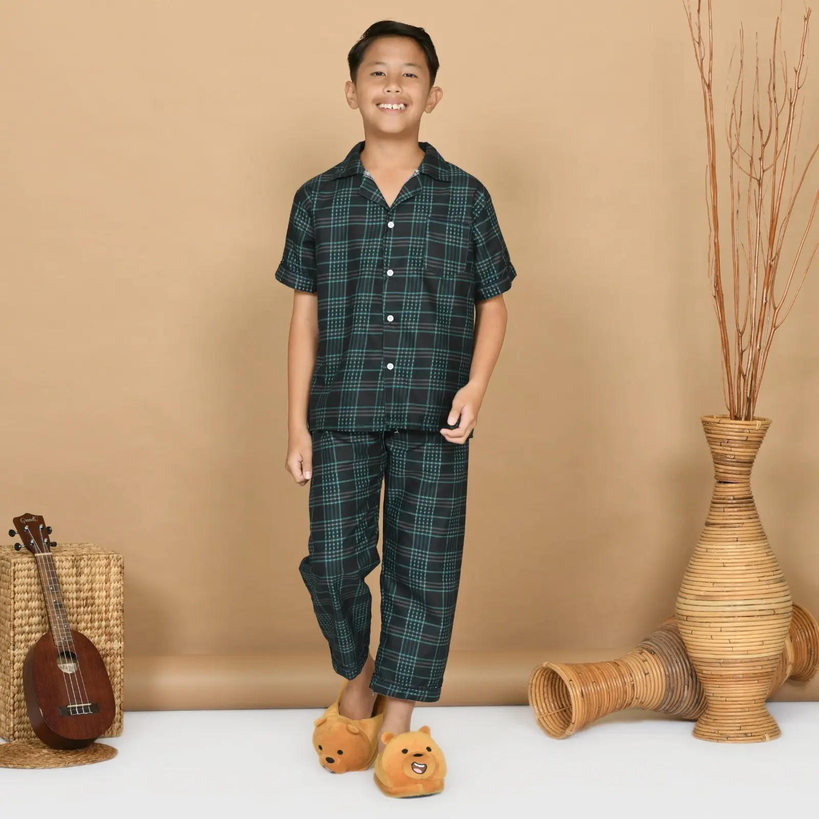 Nyenyak Piyama Anak Laki 1 - 12 Tahun Bahan Katun Sintetis / Motif Karakter / Baju Tidur Anak Cowok Lengan Pendel Celana Panjang - 2