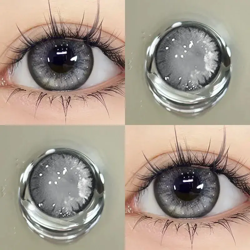 （COD）softlens grey 14.2-16 mm soflens softlens softlens normal softlens 1 paket warna grey 15MM softlens minus Lensa Eye Brown Gray 0