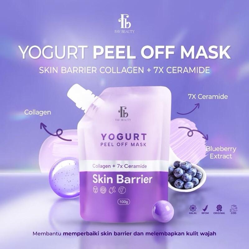 ￼FAV Beauty Yogurt Peel Off Mask | Acne Care Skin Barrier Firming Brightening | Masker Peel Off Perawatan Jerawat Mencerahkan Mengencangkan Melembabkan Kulit Wajah BPOM 2