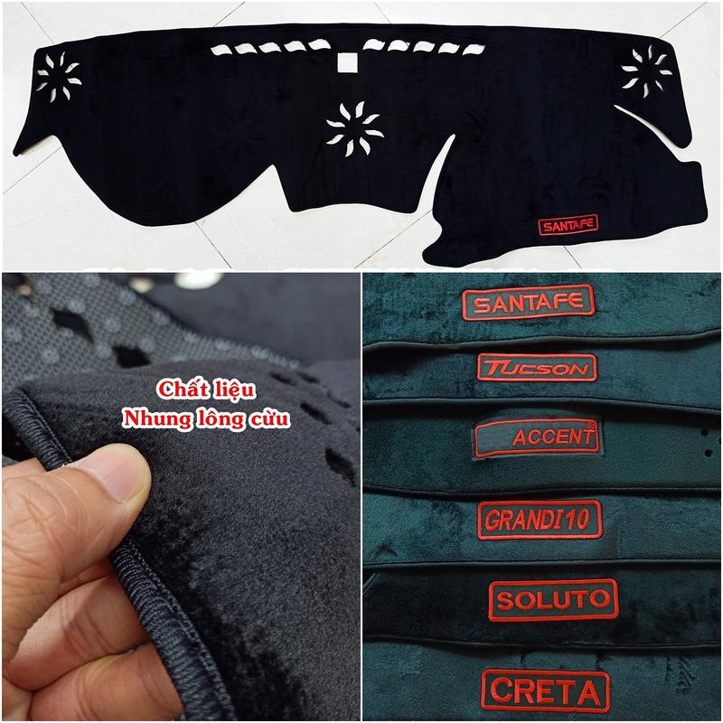 Thảm taplo ô tô HDAI. Chất liệu nhung mịn. Phù hợp cho các xe phổ biến như Tucson I10 Accent Creta ELantra Venue Custin..,vv Che nắng chống nóng bảo vệ taplo ô tô bảo vệ nội thất ô tô.