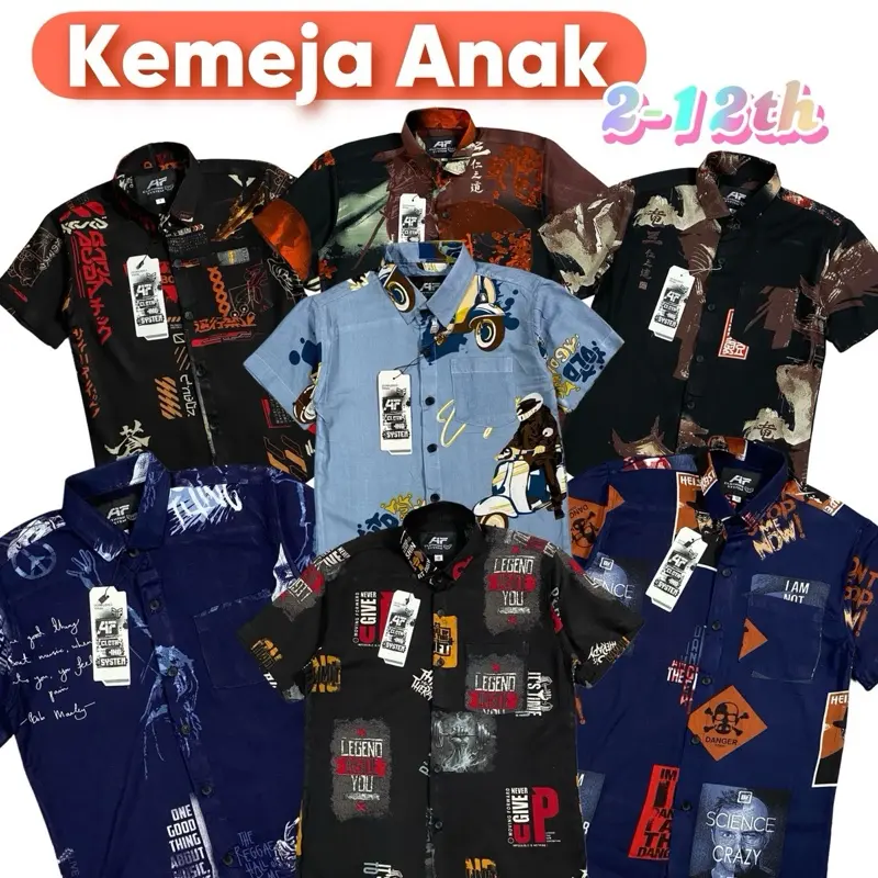 AIF KEMEJA MOTIF AMARILLO UNTUK ANAK USIA 2-12Th Fashion