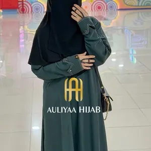 Abaya Malika exclusive by auliyaa hijab abaya lebaran bahan silk premium anti uv