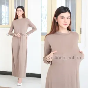 Manset Gamis Busui Lengan Panjang Turtleneck Kaos Rayon Premium | Inner Dress Longsleeve for Nursing Wear | Dalaman Gamis Ibu Menyusui