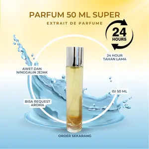 parfum pria wanita 50ml panjang perbandingan 70% bibit 30% campuran tahan lama 12 jam bahkan lebih Perfume Wangi Terwangi