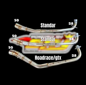 (MMT) leher knalpot header pipa bebek pipa 28 mm knalpot racing inlet 50 mm kolong standar gtx supra x 125 grand legenda vega r zr jupiter z burhan prima smash shogun karisma blade revo absolute lama 110 100