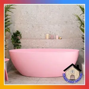 Bathtub terazzo custom unik warna pink