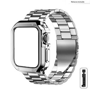 Herramienta de correa de reloj de acero inoxidable con , correa de reloj de moda para mujeres y hombres, correa de reloj de repuesto para Apple Watch de 38 mm a 49 mm, accesorios portátiles
