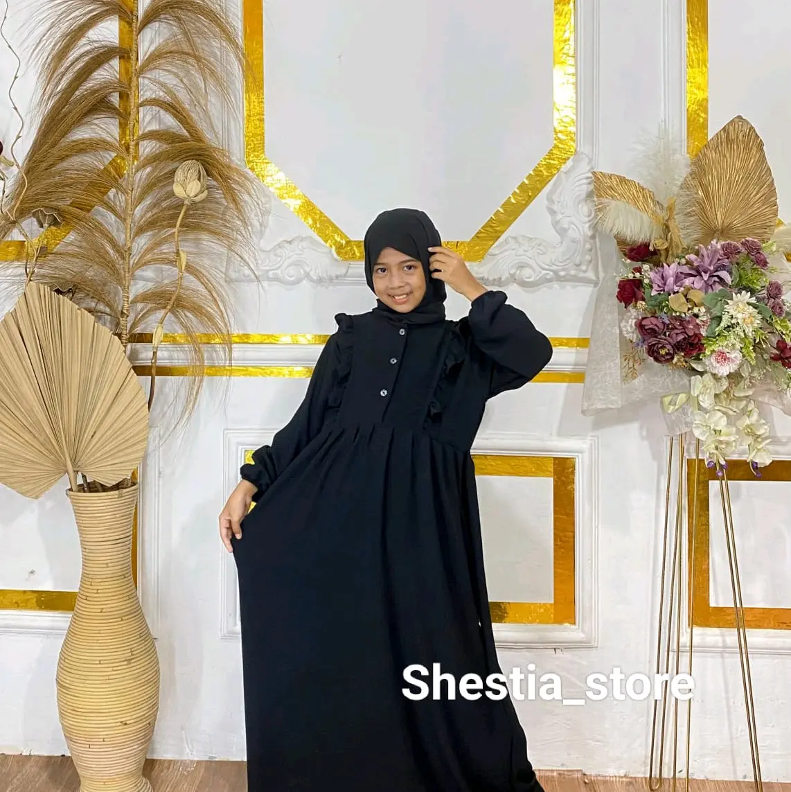 Gamis anak tanggung crinkle airflow