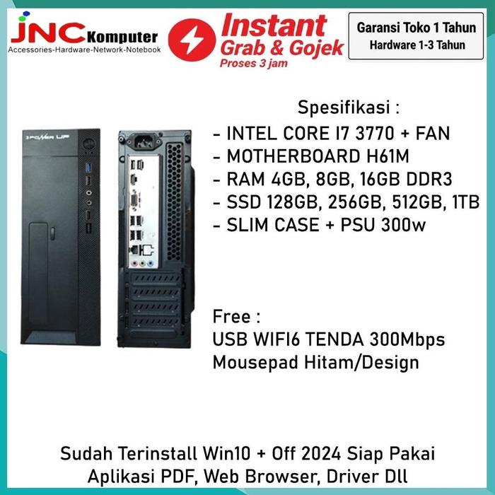 Gambar Komputer Slim i7 3770 Mini Tower RAM 16GB SSD 512GB PC Office / Home - 4GBx1 (4GB), SATA III 128GB dari JNC KOMPUTER Kota Administrasi Jakarta Pusat Tokopedia