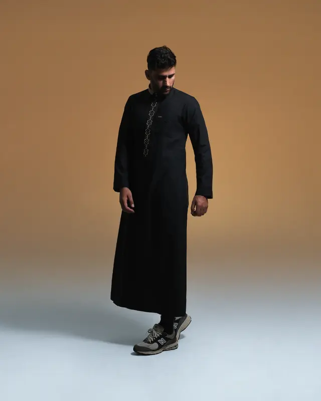 JUBAH GAMIS SHAHAMA LUXURY PREMIUM EMBROIDERY SH-112 BLACK 2