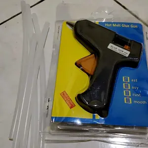 (Gratis isi lem 5 pcs) Glue Gun Mesin Lem Tembak - Hot melt Glue gun - Cocok untuk DIY, Kerajinan, dan Reparasi - Aman dan Tahan Lama - Biru Baru