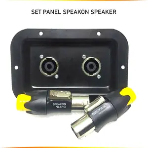Panel Spikon Speaker (2 jek speakon Neutrik Besi+plat besi mangkok+2 socket) -Aksesoris Audio Spiker