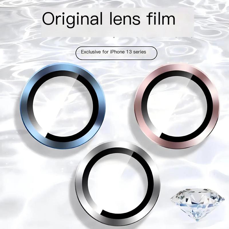 Miếng bảo vệ ống kính camera kim loại cho iPhone 18 Pro Max/17 Pro/16 Pro, họa tiết CD, kính cường lực, vòng bao quanh ống kính chống trầy xước và chống sốc, phụ kiện điện thoại
