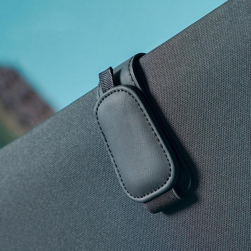 Product Introduction of Magnetic PU Leather Sunglass Holder Clip Sun Visor Glasses Card Clip Holder Interior Car Accessories 4