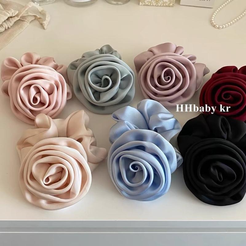 HHbaby kr A85 Dây buộc tóc hoa hồng lụa cao cấp điệu đà thiết kế tinh tế chất liệu mềm mại và thoải mái phù hợp với nhiều kiểu tóc