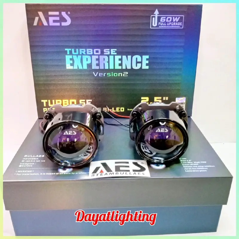 Biled Aes Turbo Experience Version2 | projector lens 2,5 inch Upgrade 70 watt Original Aes Harga Sepasang komplit 1