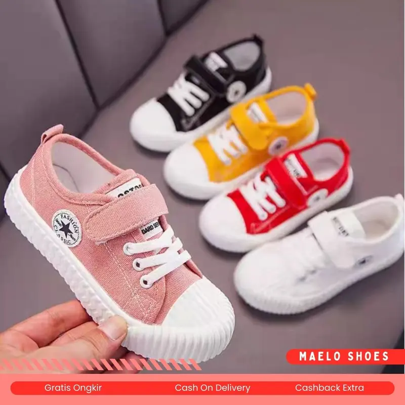 MAELLO SHOES - SEPATU SNEAKRS ANAK ANAK SEKOLAH BAHAN CANVAS RINGAN AS 189 0