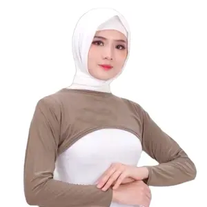 Manset India Tangan Sambung Balero Crop Top Kimberly Lengan Panjang Wanita Bahan Jersey Premium Handsock Spandex Elastis Nyaman untuk Muslimah dan Olahraga