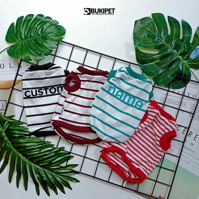 baju kucing lucu gemoy murah aksesoris hewan peliharaan - TANK.W.STRIPE 2