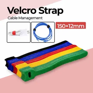 Velcro Strap Cable Pengikat Kabel Penggulung Kabel Earphone Charger Hp Gadget Laptop Merapikan Tali Perekat ikat Colokan