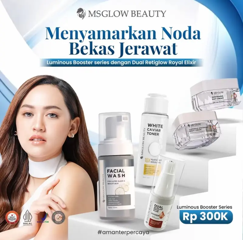 MS GLOW PAKET WAJAH  NEW PACKAGE BOOSTER SERIES - PAKET WAJAH NEW SERIES + ELIXIR 6