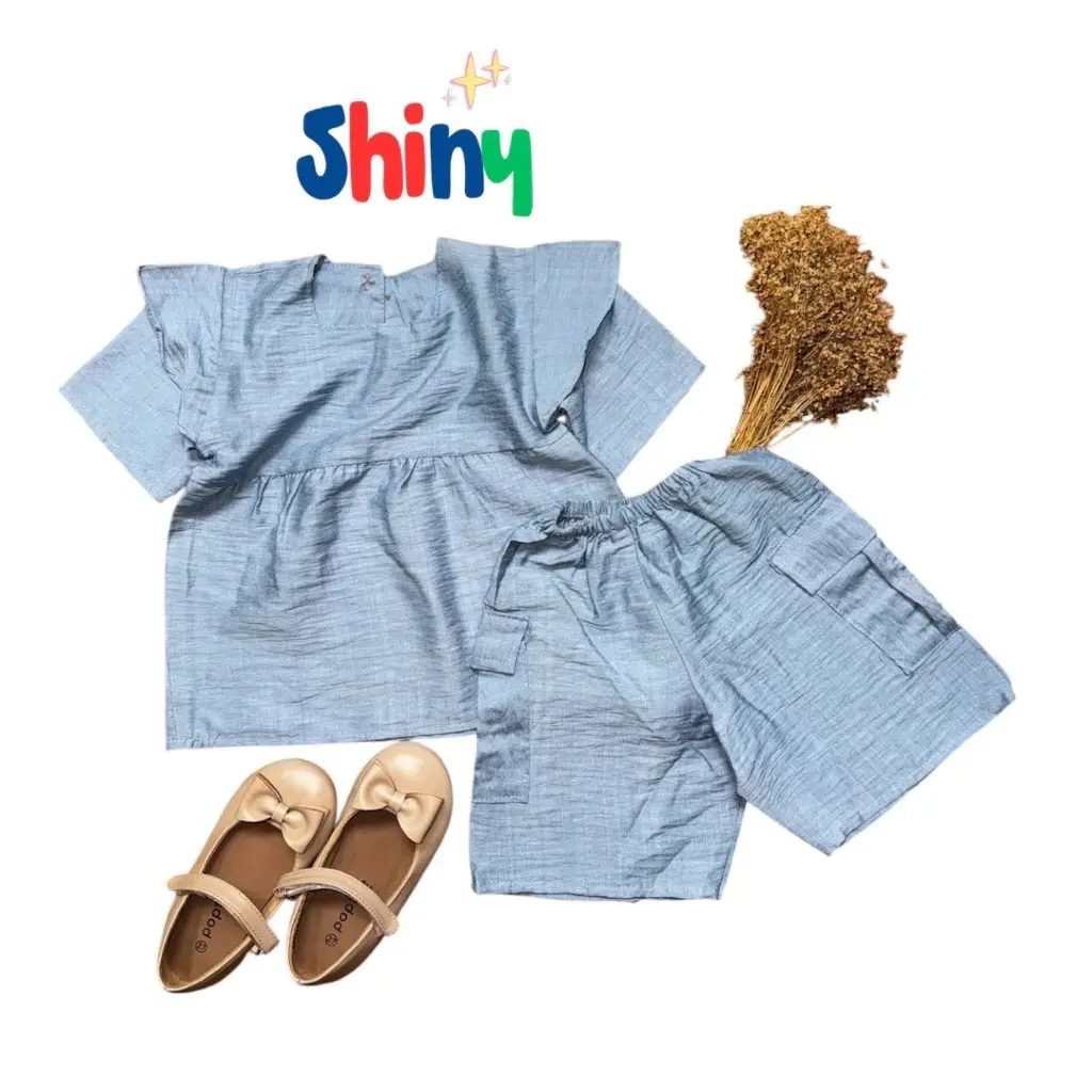 Shiny Kids Kemeja Ruffle Usia Batita Polo Linen