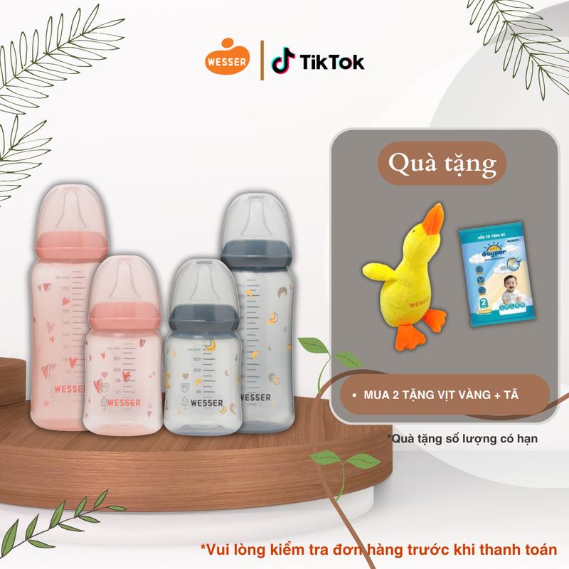 [NEW] Bình sữa cổ HẸP PP COLOR Wesser 140ml/250ml