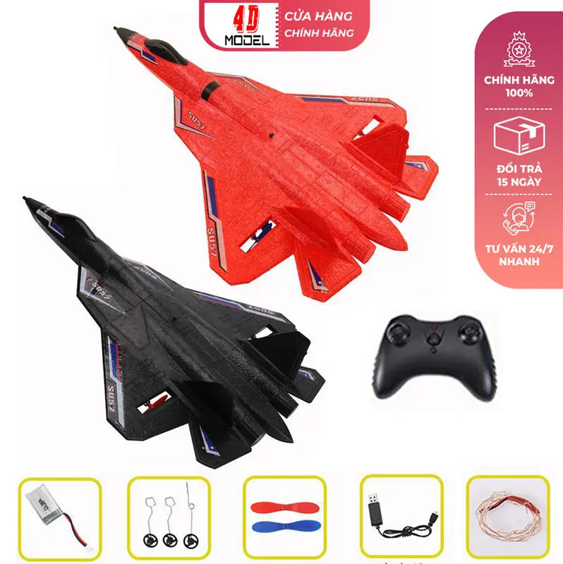 Máy Bay Điều Khiển Từ Xa Su-57. Size 44*33*12cm. Chống Nước 100%, Bền Đẹp Dễ chơi ,Siêu Bền  Pin 15-20p. Bay xa300m, Điều khiển từ xa Đồ Chơi Toy 0
