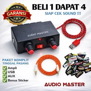 Amplifier mini 2 channel 5volt 2 potensio free aux free usb glerr mantap jiwa
