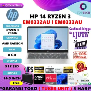 LAPTOP HP 14S AMD RYZEN 3 7320U 8GB 512GB W11+OHS 14.0FHD IPS