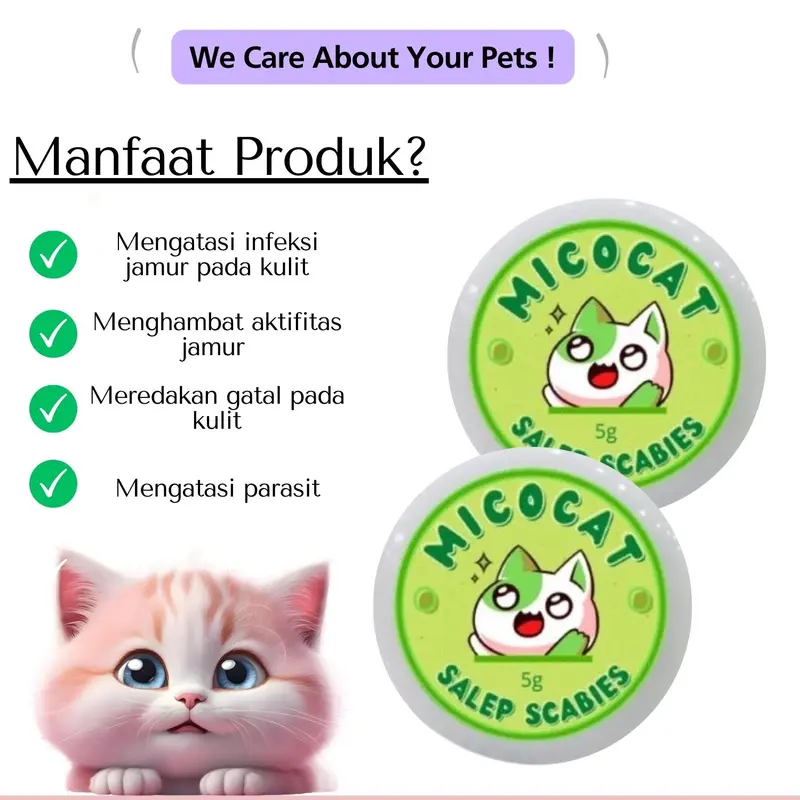 Salep Micocat Solusi Atasi Scabies Gudik Gatal Koreng pada Kucing Anjing Dello 1