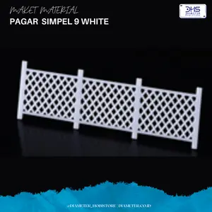 PAGAR SIMPLE WARNA PUTIH BAHAN MAKET ATAU DIORAMA