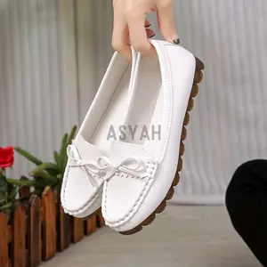 ASYAH NAY1 SNEAKER SLIP ON WANITA/SEPATU FLATSHOES WANITA FLAT/SEPATU KERJA Putih