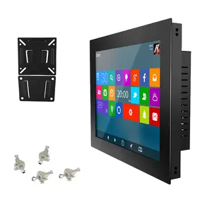 10 12 15 Inch Embedded Industrial Computer All-in-one Tablet PC Panel with Resistive Touch Screen Built-in WiFi for Win10 Pro
