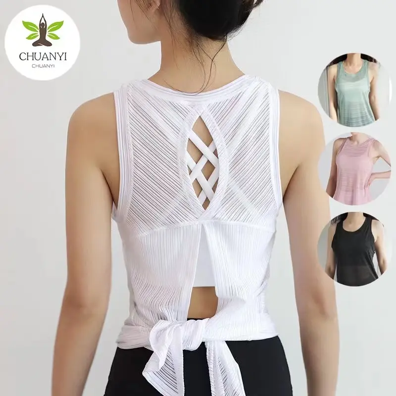 Áo Vest Yoga Nhanh Khô Cho Nữ, Áo Thể Thao Thoáng Khí, Không Tay, Làm Đẹp Lưng, Chạy Bộ, Thể Dục, Tập Gym, Áo Ba Lỗ