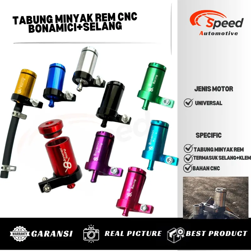 TABUNG MINYAK REM CNC BONAMICI + SELANG KLEM TINGGAL PASANG VARIASI UNIVERSAL MOTOR