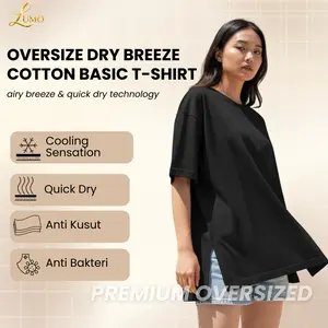 LUMO-Tshirt Oversized Wanita Premium Tee High Slits with Cotton DryBreeze Cooling Sensation Quick Dry