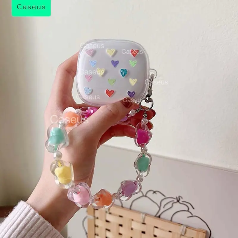 [HANYA CASE]Caseus Softcase For Baseus Bowie E16 Pelindung Case Berkarakter Lucu + Gantungan 4