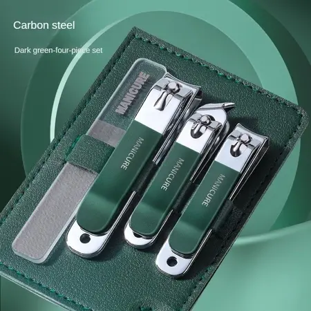 【Ready Stock】Gunting Kuku Set 4 Alat Perawatan & Gunting Kuku Premium Kilap Kuku Nano Glass 8