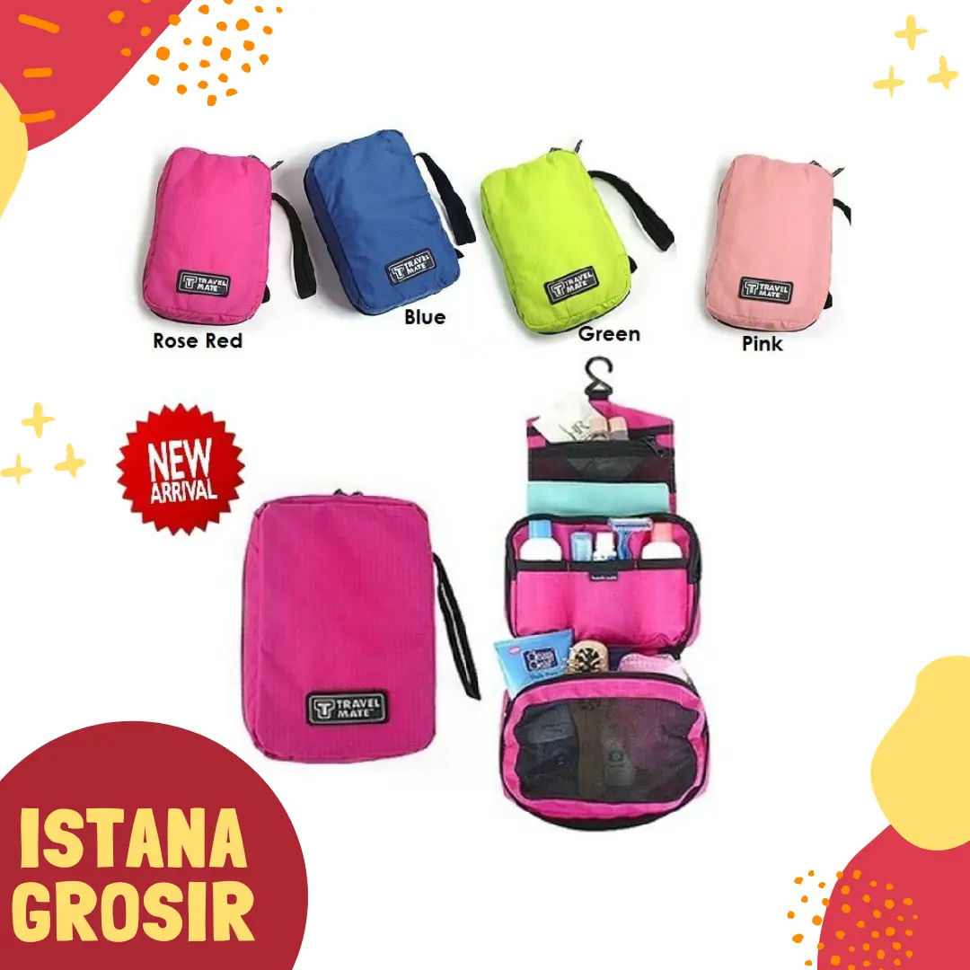 TAS TEMPAT PENYIMPANAN ALAT MANDI KOSMETIK GANTUNG TOILET TRAVEL MATE BAG ORGANIZER TOILETRIES